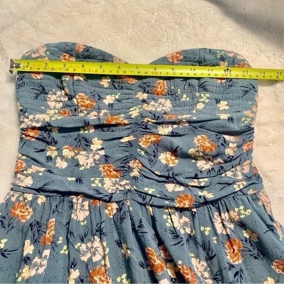 BOG Collective Jumpsuit Small Sleeveless Ocean Blue Boho Floral Cotton - Picture 11 of 16